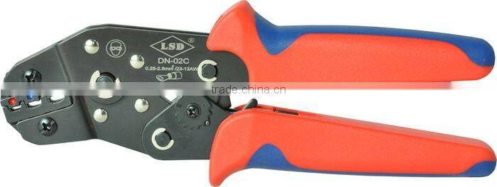 DN-02C European-style 0.25-2.5mm2 2 wire crimper 4-14AWG insulated connectors electrical cable lug crimping tool