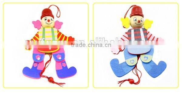 2016 high quality kid toy wooden string puppet,new fashion wooden pull toy puppet,best sale kid wooden puppet