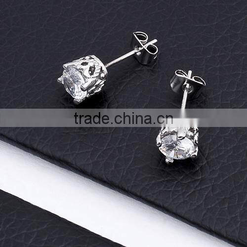 Fashion Big Crystal Stainless Steel Crystal Earring BE10161