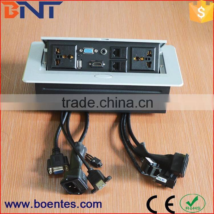 Table Desktop Pop Up Power Socket Box with Connector for Conference Power Solutions