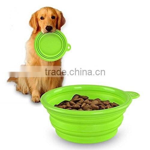 Collapsible Silicone Pet Bowl Dog Food Feeder