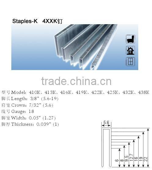 pneumatic staple nails K staple Series