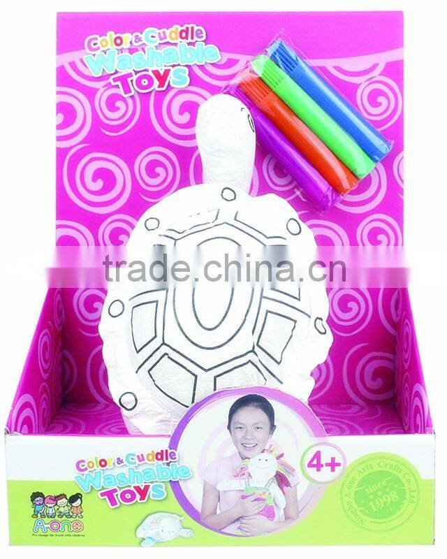 DIY Toy Coloring Washable Turtle with 4 Markers