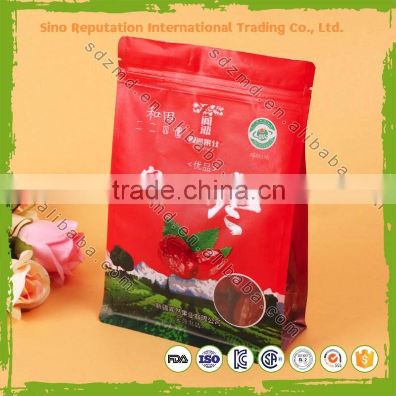 Food grade stand up packaging bag with zipper for dried fruit , nuts