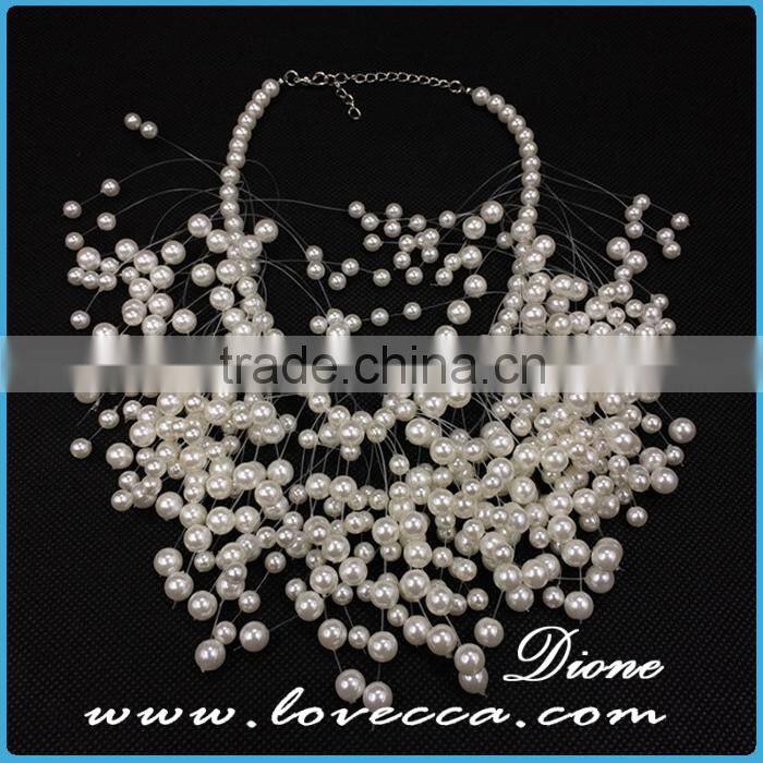 New luxury fashion jewelry white exaggerate collar design pear necklace for sale
