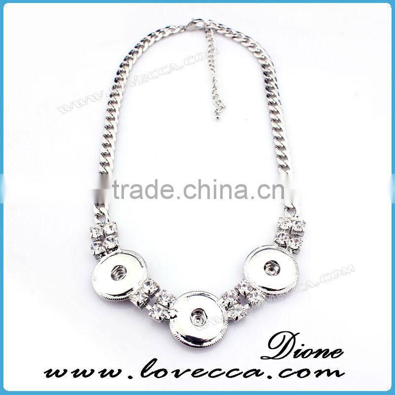 Cheap price silver wholesale fashion jewelry button necklace for sale