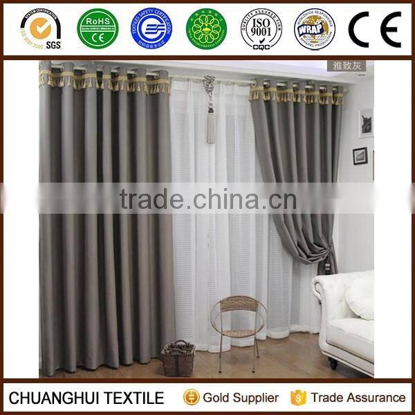 2 panels grommet dark grey hotel blackout curtain