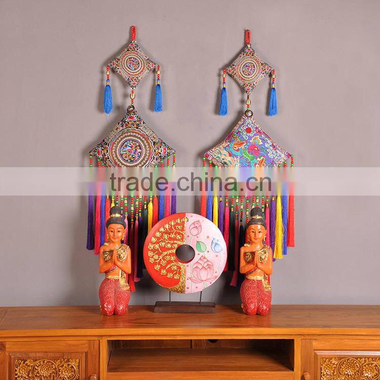 2016 new arrival special embroidery pendant Canvas decoration pendant with tassels