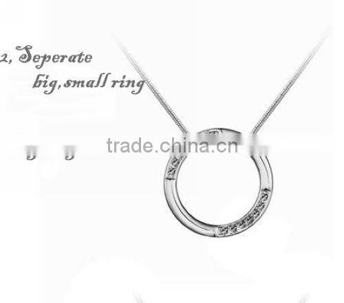 Fashion Double Ring Crystal Necklace