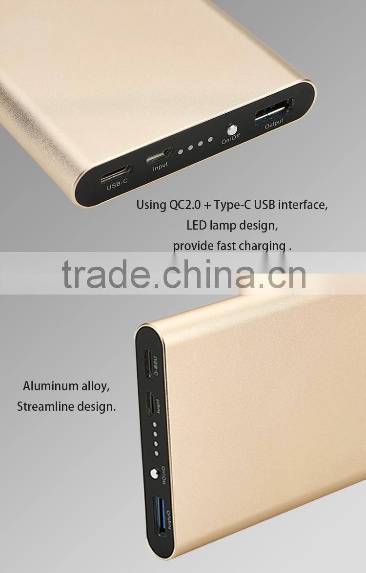 Type c phone power bank 10000mah high capacity factory directory from China