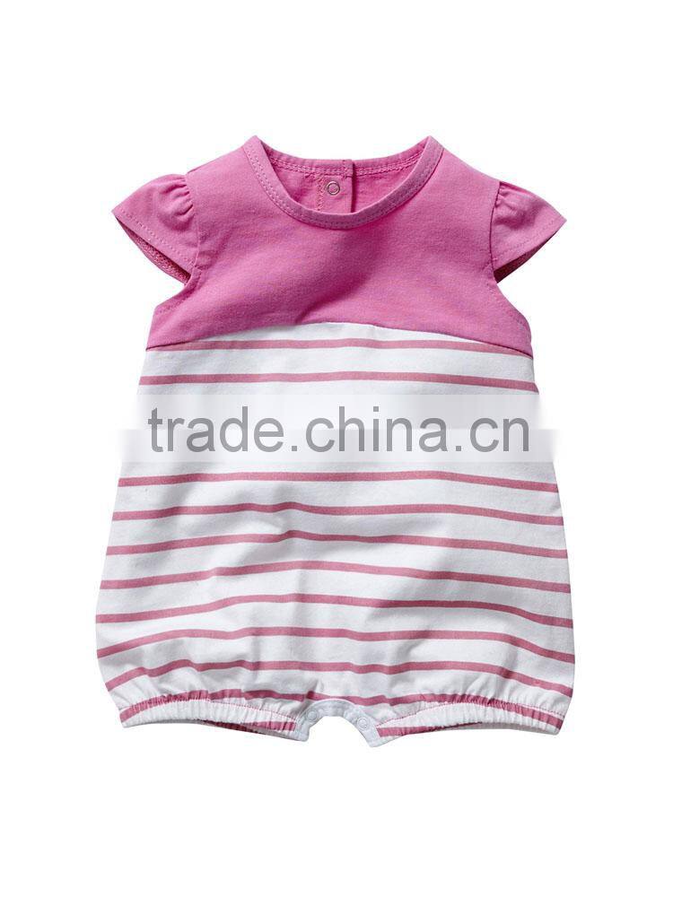 loverly baby girl cap sleeve 100% cotton baby romper wholesale china