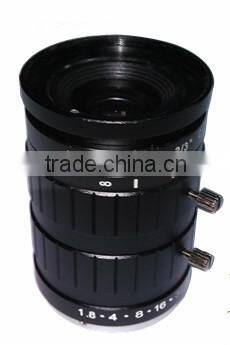 Focal length 16mm cctv Lens 5.0 MP F1.8 Manual Iris 2/3 ccd hd sensor compare lens Machine Vision Lens