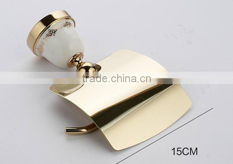 BAOGELI 2015 11733 wall mounted for bathrooms accessories brush gold finishing with lid toilet paper holder