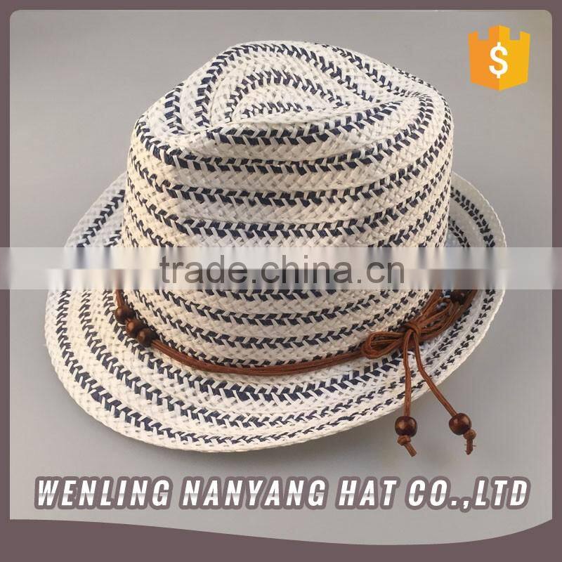 Unisex Paper Straw Cheap Fedora Hat Custom Logo Band/Ribbon/Rope Hat