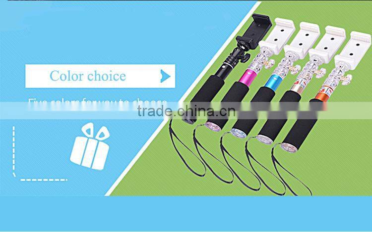 Color optional mini selfie stick for smartphone factory wholesale wireless monopod