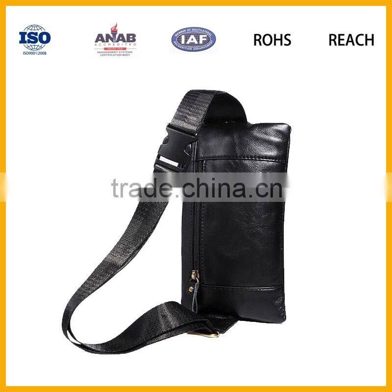 High Quality PU Leather Men Fanny Waist Pack Belt Shoulder Messenger Chest Bag