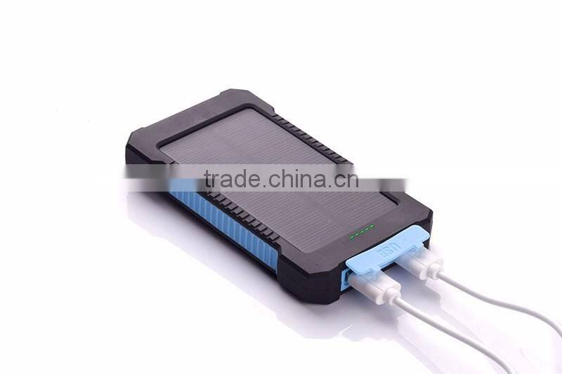 Hot sale 10000mah portable solar charger for samsung mobile phone with led and compass