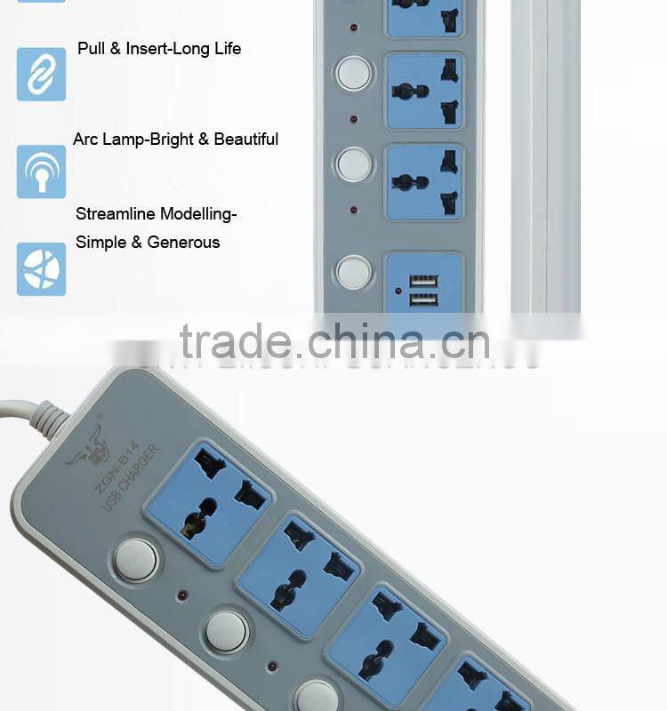 multi electrical universal usb 2 gang extension socket power strip