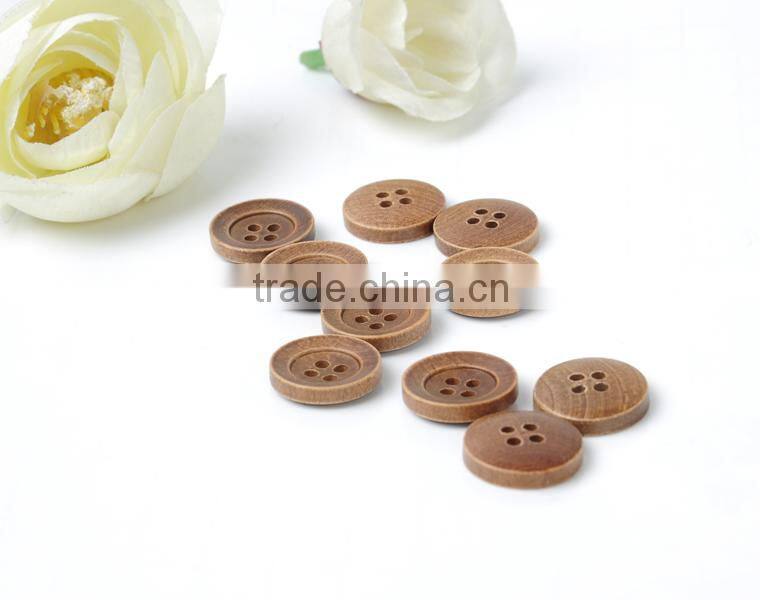 4-holes painting brown wood button