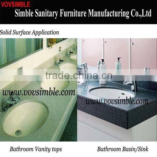 SGS approval Modified acrylic solid surface slab for bathroom/kitchen/vanity