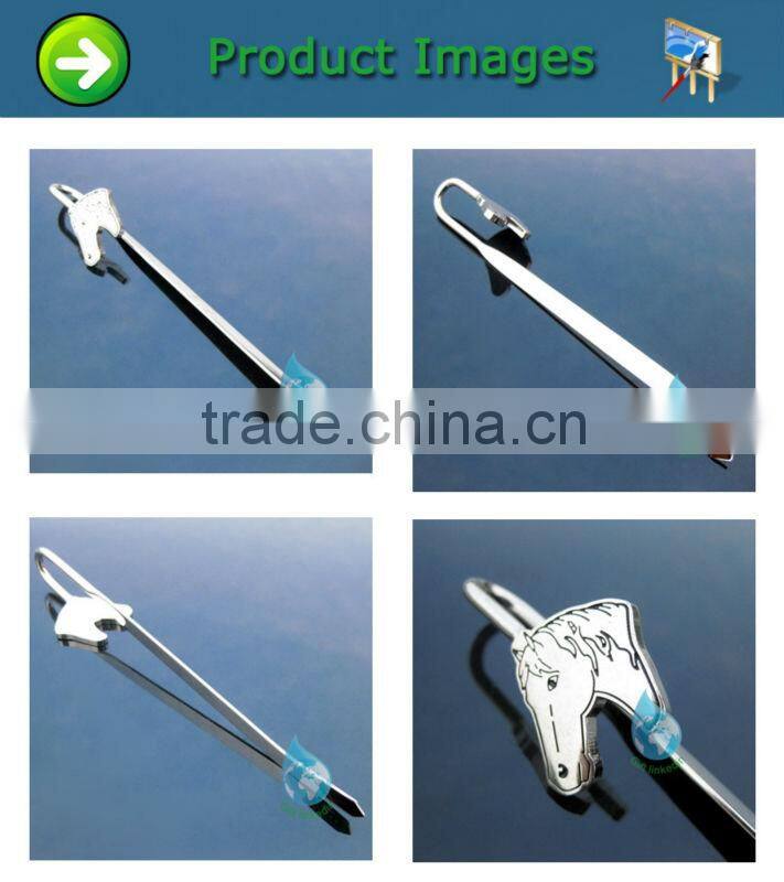 funny animal horse shape metal book mark new 2014
