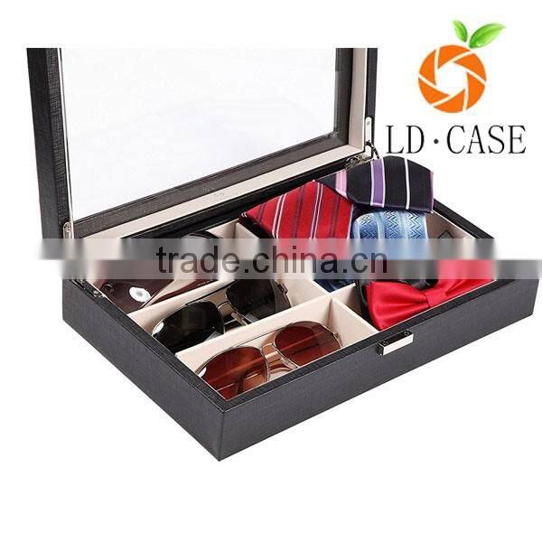 Eyeglass Sunglass Oversized Glasses Jewelry Display Case PU Leather Organizer Eyewear Storage Box