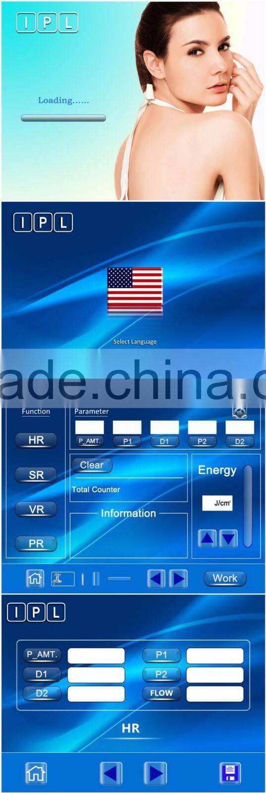 Promotion !!! Newest Professional multifunction beauty equipment 3 handles (SR,HR,VR) e light ipl rf skin rejuvenation