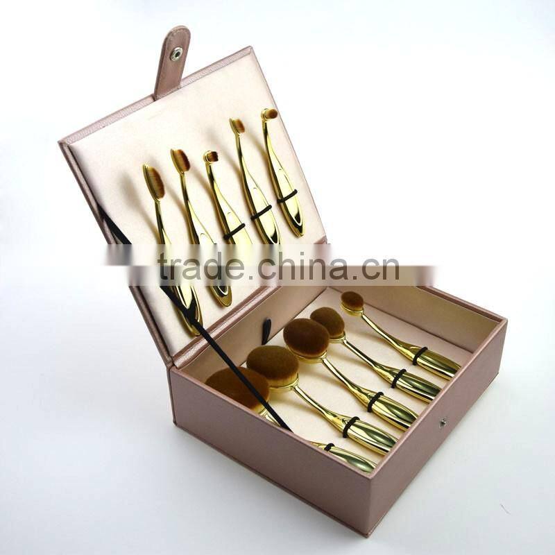 2017 HOT!!! 10pcs toothbrush rainbow makeup brush spoon oval makeup brush set