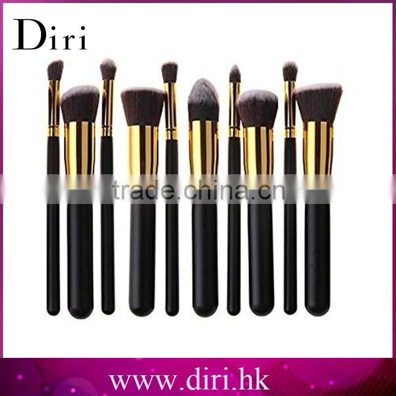 Private label 10pcs synthetic kabuki professional makeup brushes