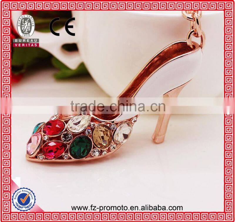 High quality cheap custom rhinestone dog keychain