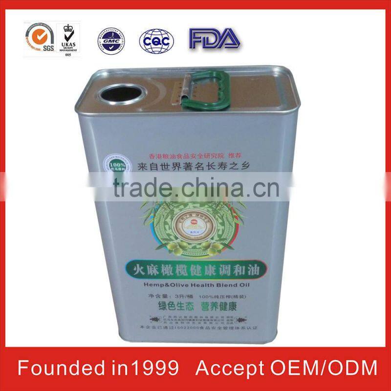 Square Metal Cooking Oil Cans in China