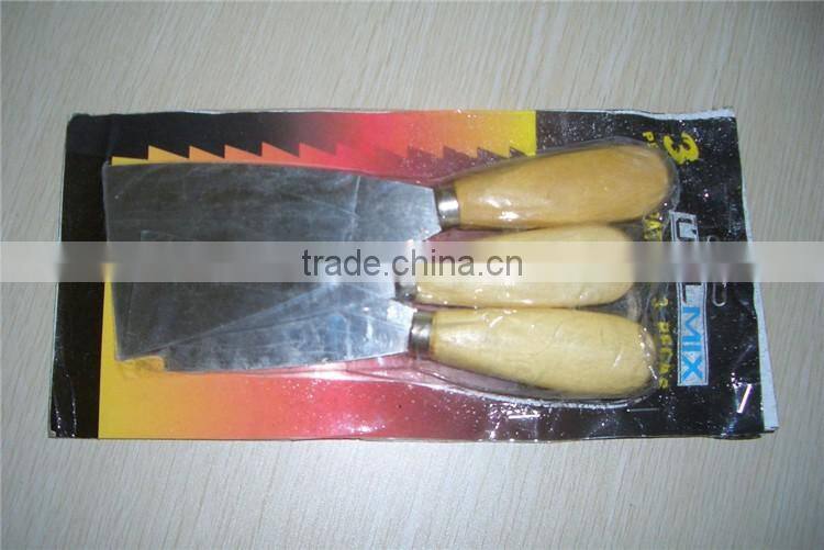 Carbon steel putty knife wooden handle scraper
