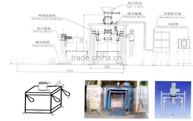 1-40 bags/ hour Cement Ton Bag Packing Machine/ Automatic big bag filling machine
