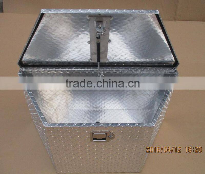 Aluminum Flat Plate Side Mount Tool Box, Silver