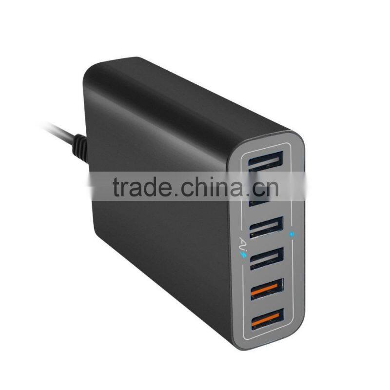 For iPhone6 iPad Samsung Smart Phone USB charger 40W 5V 8A 5 Ports USB Charger,home charger,travel charger,