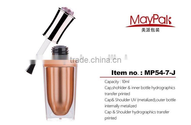 acrylic material square shape nail polish bottle