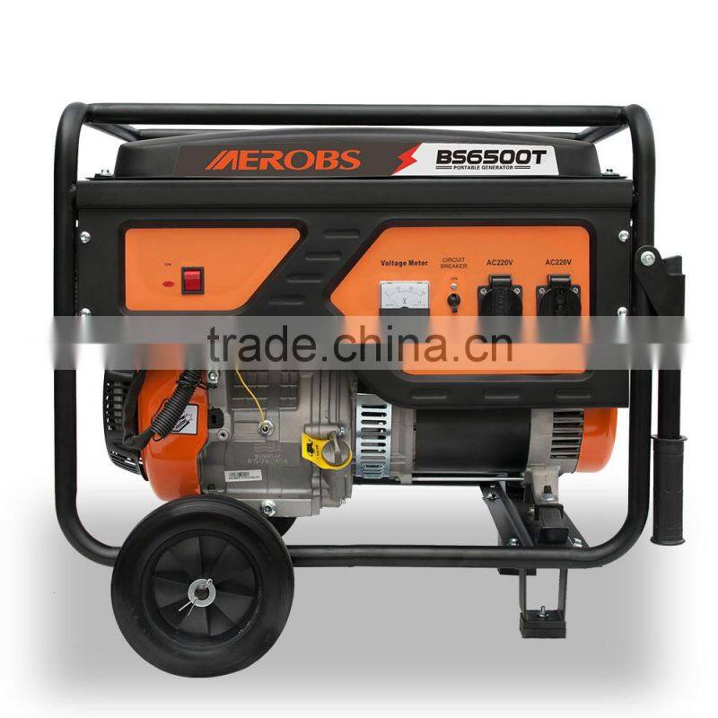 BSGE6500T Knife model AEROBS Outdoor Use 5kw Gasoline Generator with OEM