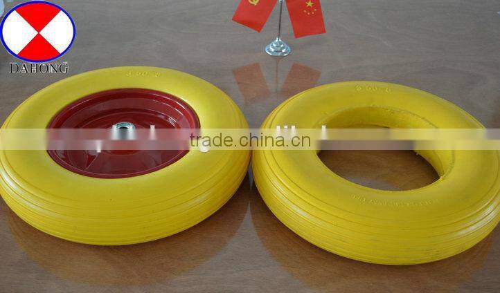 PU foaming rubber wheel size 350-8,tire wheels