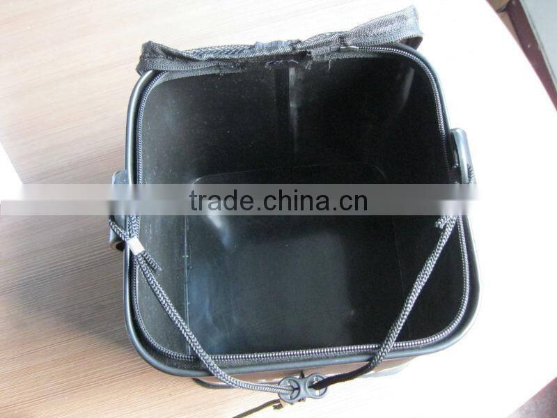 New Foldable Bucket Pail Square Rock Fishing Lure Baits Live Fish Tank Rope EVA