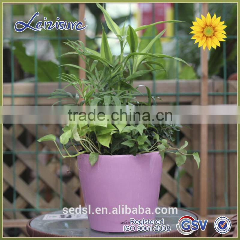 plastic self watering garden printed flower pots