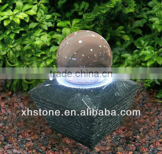 Natural Shanxi Black Granite Hand Carved Garden Decorative Stone Ball Fountain Floating Sphere (24 years factory)