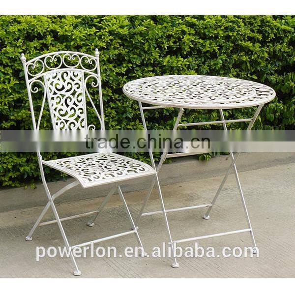 POWERLON Vintage European Design outdoor furniture patio set table with two chairs