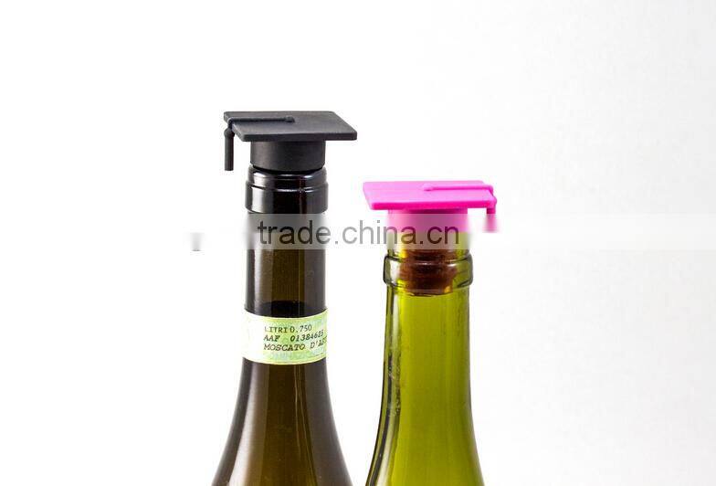 Graduation Hat Silicone Bottle Stopper/ Silicone Bottle Saver /Reusable Silicone Bottle Cap&Silicone Bottle Cork