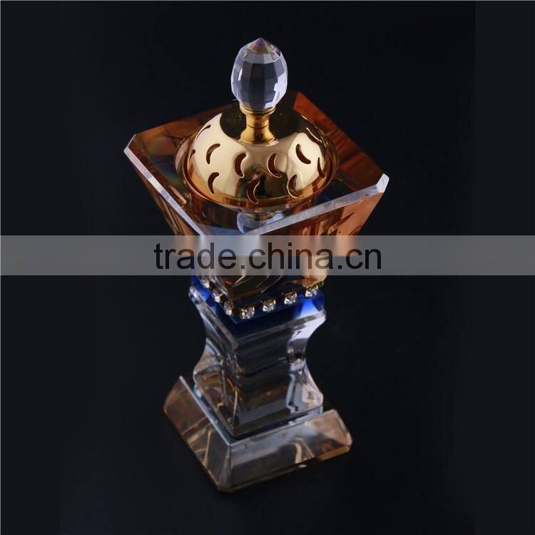 China made Luxurious brand golden crystal censer thurible