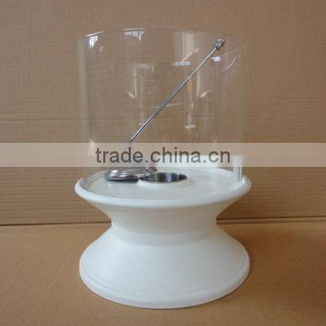 decorative corkscrew metal&round glass bio ethanol fireplace