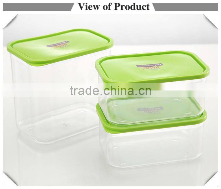 Competitive price food grade 3 pieces plastic container set with cap for sale
