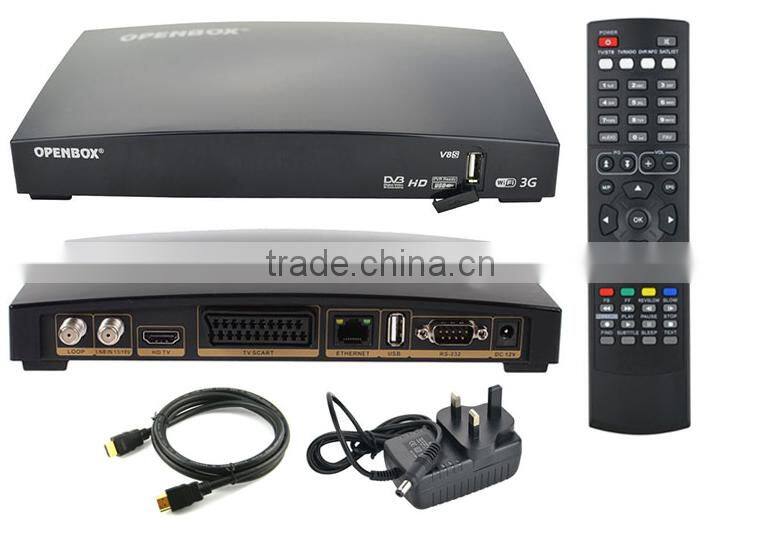Hot selling Original Openbox V8S Satellite Receiver V8 With UK TP Support 2xUSB WiFi WEB TV Weater Forecast