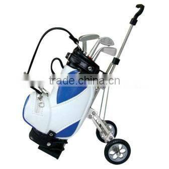 hot sale Creative Christmas gifts w/3 Pens Mini Golf Cart Pen Holder