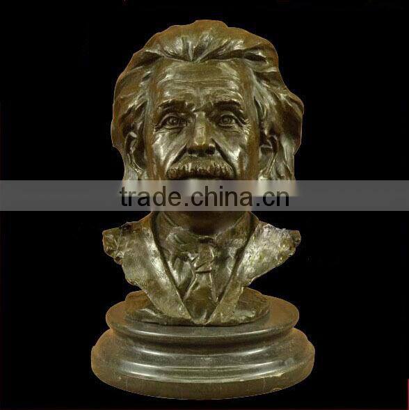 Cast bronze famous head bust sculpture