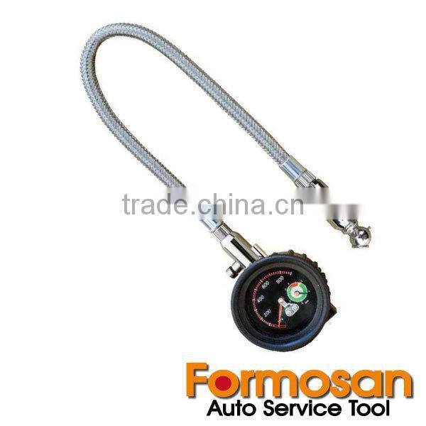 TAIWAN TOOLS - 2 inch 2 in 1 Deluxe Extension Hose Tire Pressure Gauge with Tread Depth function